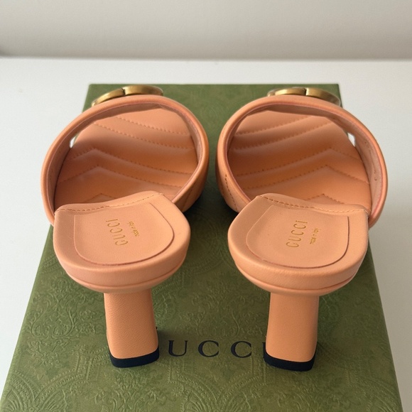 size 40 - GUCCI GG MARMONT DOUBLE G Sandals slide peach pink - Picture 3 of 9